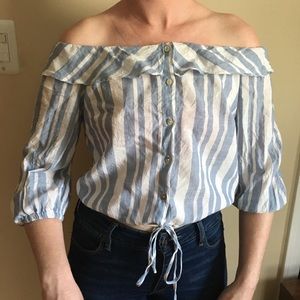 Stripped Blue and White F21 top